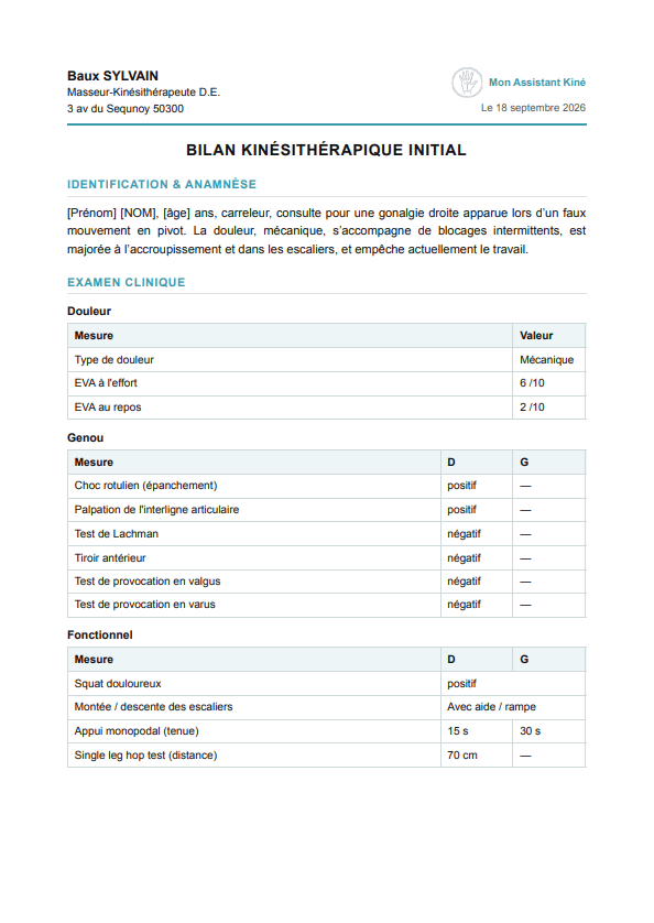 Bilan NGAP page 1